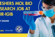 Freshers Mol Bio Research Job at CSIR-IGIB