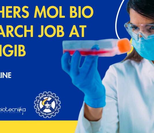Freshers Mol Bio Research Job at CSIR-IGIB