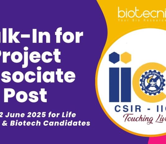 CSIR-IICT Life Science Jobs Walk-In for PAT-I on 12 June 2025