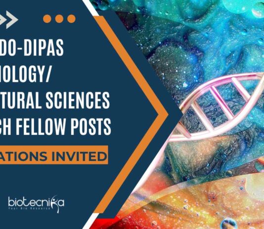 DRDO-DIPAS Microbiology/ Agricultural Sciences Research Fellow