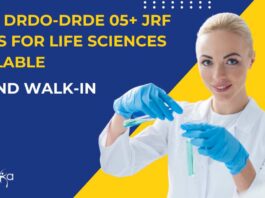DRDO-DRDE JRF Posts For Life Sciences Available