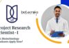 JNU Project Research Scientist-I – MSc Biotechnology Graduates Apply Now!
