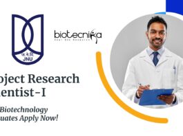 JNU Project Research Scientist-I – MSc Biotechnology Graduates Apply Now!