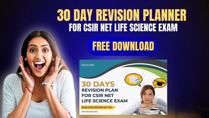 30 Day Revision Planner for CSIR NET