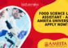 Food Science Lab Assistant - at Amrita University