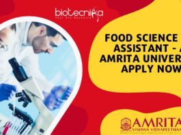 Food Science Lab Assistant - at Amrita University
