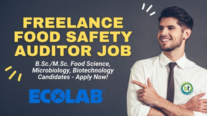 Freelance Food Safety Auditor Job – Ecolab Kolkata | Apply Now!