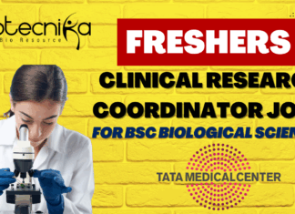 Freshers Clinical Research Coordinator Jobs For BSc Biological Sciences at Tata Medical Center, Apply Online