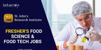 Fresher's Food Science / Food Tech Jobs at SJRI