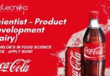 Scientist – Dairy Product Development at Coca-Cola India