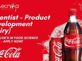 Scientist – Dairy Product Development at Coca-Cola India