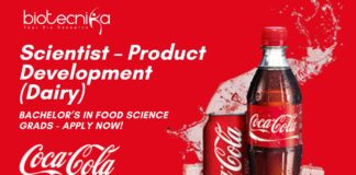 Scientist – Dairy Product Development at Coca-Cola India
