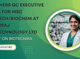 Freshers QC Jobs For MSc Biotech/Biochem at Yashraj