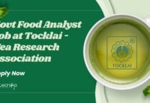 Govt Food Analyst Job at Tocklai - Tea Research Association