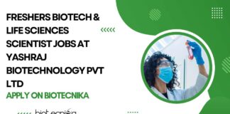 Freshers Biotech & Life Sciences Scientist Jobs