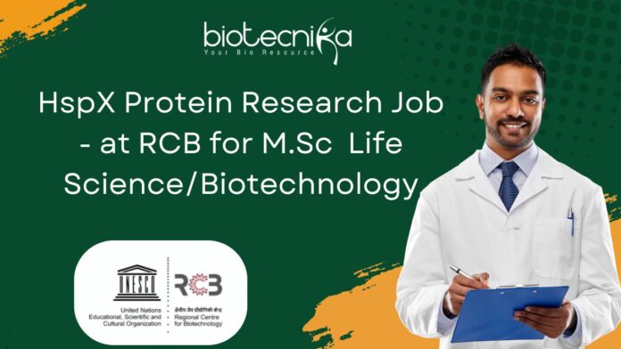 HspX Protein Research Job - at RCB