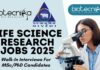 ICAR-NIVEDI Life Science Research Jobs 2025 – Walk-In Interviews For MSc/PhD Candidates ICAR-NIVEDI Bengaluru Life Science Research Positions – June 2025 Walk-In Interviews
