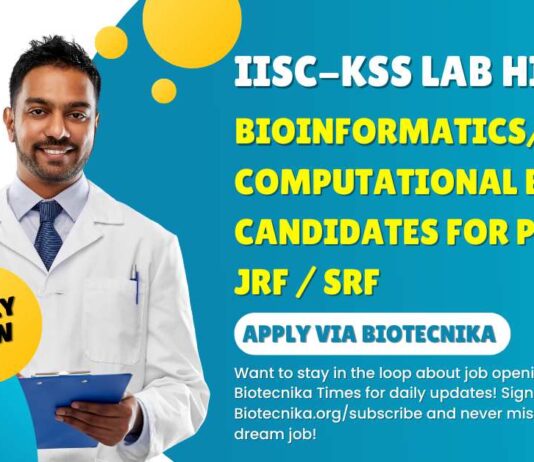 IISc Bioinformatics JRF/SRF Job Opening