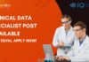 Clinical Data Specialist Post Available – Join IQVIA, Apply Now! Clinical Data Vacancies at IQVIA, Apply Now