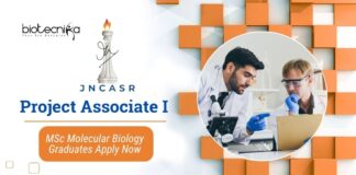 JNCASR Project Associate Job | MSc Molecular Biology Graduates Apply Now