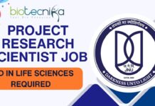 JNU Project Research Scientist Job – PhD Life Sciences Apply