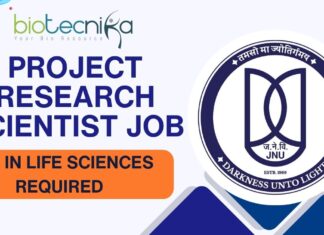 JNU Project Research Scientist Job – PhD Life Sciences Apply
