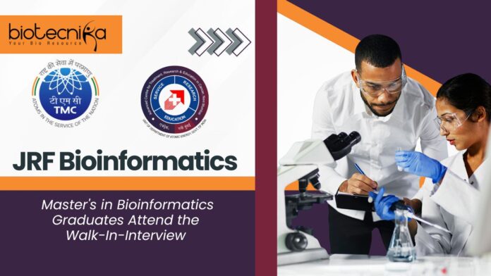 JRF Bioinformatics Job at HBCH&RC – Master's in Bioinformatics Graduates Attend the Walk-In-Interview 
