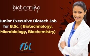 Junior Executive Biotech Job