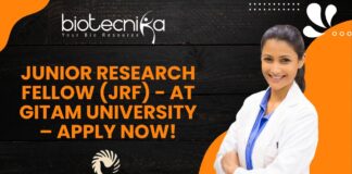 Junior Research Fellow (JRF) - at GITAM Universityo