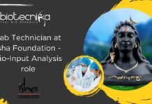 Lab Technician at Isha Foundation