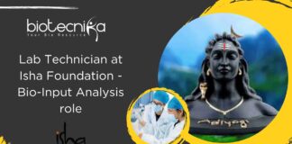 Lab Technician at Isha Foundation