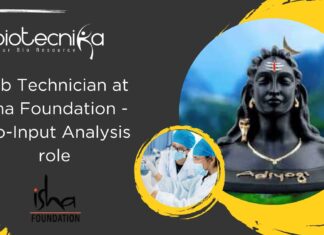 Lab Technician at Isha Foundation