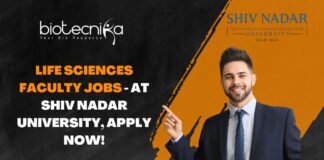 Life Sciences Faculty Jobs - at Shiv Nadar University