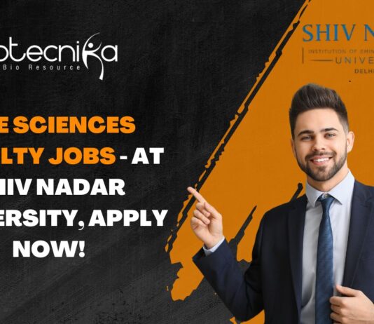 Life Sciences Faculty Jobs - at Shiv Nadar University