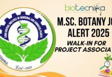 M.Sc. Botany Jobs 2025 – Apply at CSIR-CIMAP Bengaluru