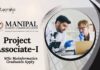 MAHE Manipal Project Associate-I Job – MSc Bioinformatics Graduates Apply 