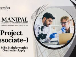 MAHE Manipal Project Associate-I Job – MSc Bioinformatics Graduates Apply 