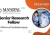 MAHE Manipal Senior Research Fellow Job – MSc Life Science Candidates Apply