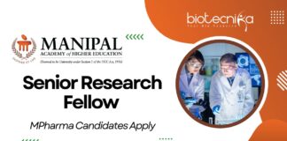 MAHE Manipal Senior Research Fellow Job – MSc Life Science Candidates Apply