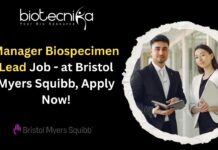 Manager Biospecimen Lead Job - at Bristol Myers Squibb