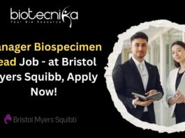 Manager Biospecimen Lead Job - at Bristol Myers Squibb