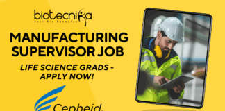 Manufacturing Supervisor Job at Cepheid Bengaluru – Life Science Grads - Apply Now!