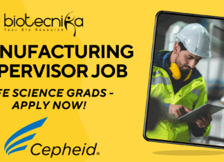 Manufacturing Supervisor Job at Cepheid Bengaluru – Life Science Grads - Apply Now!