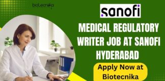 Medical Regulatory Writer Job at Sanofi Hyderabad