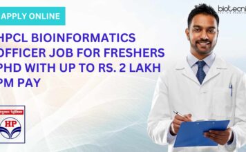 HPCL Bioinformatics Officer Job For Freshers PhD