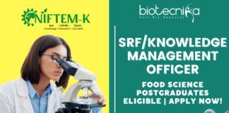 NIFTEM Recruitment 2025 SRFKnowledge Management Officer– Food Science Postgraduates Eligible Apply Now!