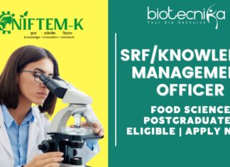 NIFTEM Recruitment 2025 SRFKnowledge Management Officer– Food Science Postgraduates Eligible Apply Now!