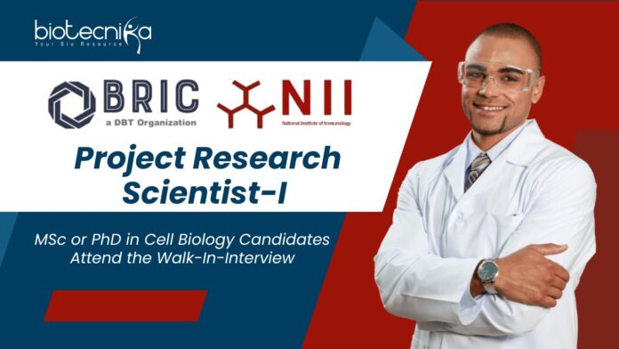 NII Delhi Project JRF Jobs | MSc or PhD in Cell Biology Candidates Attend the Walk-In-Interview