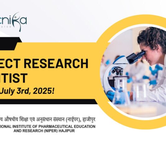 NIPER Hajipur Hiring Project Research Scientist 2025