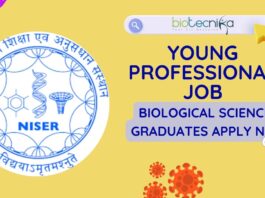 NISER Young Professional Job – Biological Sciences Graduates Apply Now
